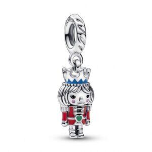 Pandora Nutcracker Charm Red and Silver